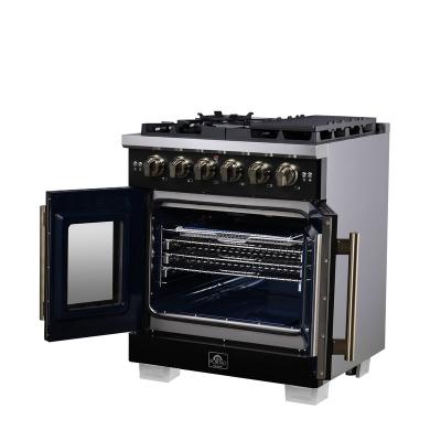 30" Forno Capriasca Freestanding French Door Gas Range - FFSGS6460-30BLK