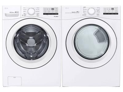 27" LG 5.2 Cu. Ft. Ultra Large Front Load Washer and 7.4 Cu. Ft. Ultra Large Capacity Electric Dryer - WM3400CW-DLE3400W-OPEN BOX