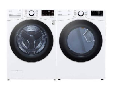 27" LG 5.2 Cu. Ft. Front Load Smart Washer and 7.4 Cu. Ft. Electric Dryer - WM3600HWA-DLE3600W-OPEN BOX