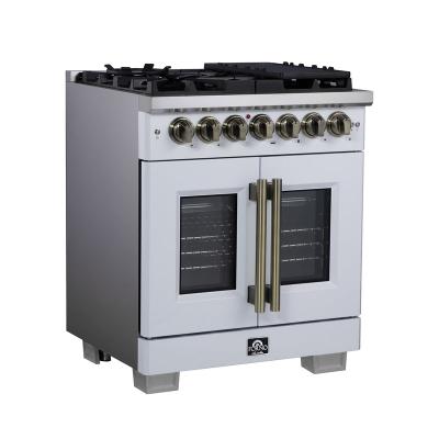 30" Forno Capriasca Freestanding French Door Dual Fuel Range - FFSGS6387-30WHT