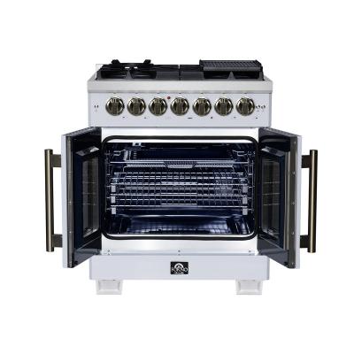 30" Forno Capriasca Freestanding French Door Dual Fuel Range - FFSGS6387-30WHT
