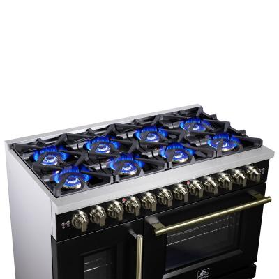48" Forno Capriasca Freestanding French Door Dual Fuel Range - FFSGS6387-48BLK