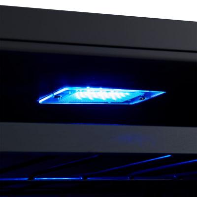 24" Forno Bacchino Wine Cooler in Black with Antique Brass Handles with LED Lighting Triple Glass Door 51 Bottle Capacity Built-In or Freestanding - FWCDR6634-24BLK