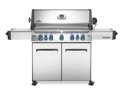 75" Napoleon Prestige 665 Natural Gas Grill with Infrared Rear Burner and Infrared Side Burner - P665RSIBNSS