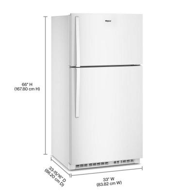 33" Whirlpool 21 Cu. Ft. Wide Top Freezer Refrigerator with Total Coverage Cooling - WRTX7421TW