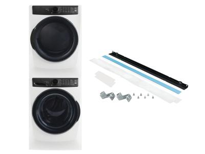 27" Electrolux Front Load Gas Dryer and Front Load Perfect Steam Washer and Stacking Kit - ELFG7738MW-ELFW7738MW-STACKIT7X