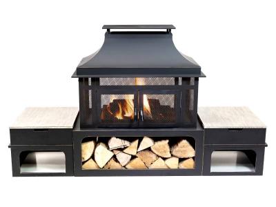 80" Deko Living Rimasco Metal Wood Burner Fireplace - COB10504