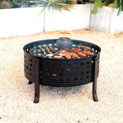 27" Deko Living Round Outdoor Steel Wood Burning Fire Pit - COB10514