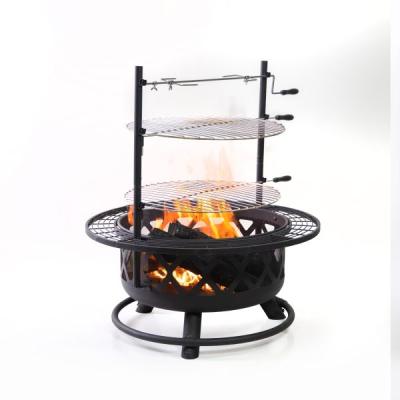 Deko Living Outdoor Steel Woodburner Fire Pit Grill & Rotisserie - COB10505