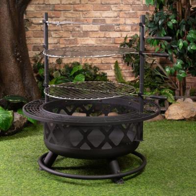 Deko Living Outdoor Steel Woodburner Fire Pit Grill & Rotisserie - COB10505