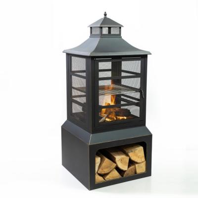 Deko Living Outdoor Steel Woodburner Fireplace with Cooking Grill - COB10507
