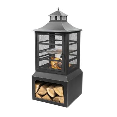 Deko Living Outdoor Steel Woodburner Fireplace with Cooking Grill - COB10507
