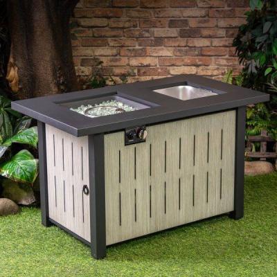 42" Deko Living Rectangular Outdoor Propane Firetable with Ice Bucket - COB10004