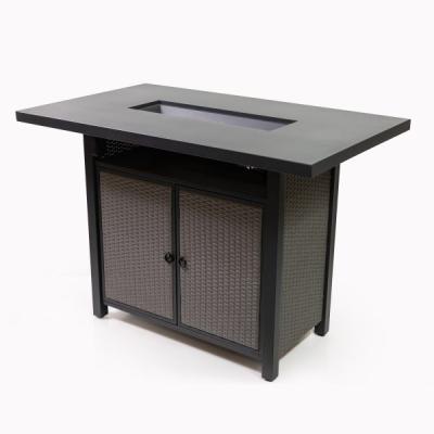 55" Deko Living Rectangular Outdoor Propane Gas Fire Pit Barstool Table - COB10005