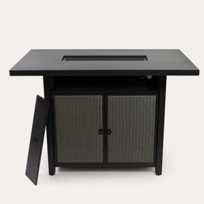 55" Deko Living Rectangular Outdoor Propane Gas Fire Pit Barstool Table - COB10005