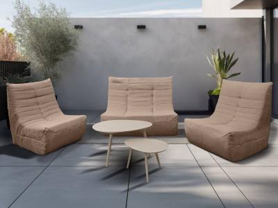 Deko Living 5 Piece Outdoor Compressed Foam Loveseat Sofa Chairs and Table Set - COP30119