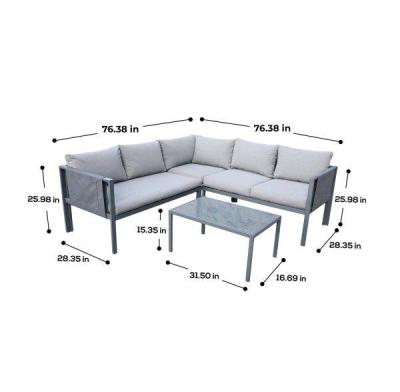 Deko Living 5 Place Seating Outdoor Gray Sofa and Table Set - COP30016