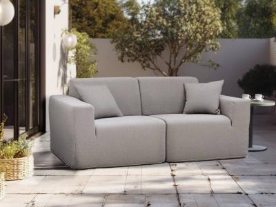 Deko Living 2 Place Seating Gray Outdoor Compressed Foam Sectional Sofas - COP30017SET