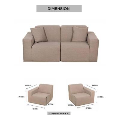 Deko Living 2 Place Seating Brown Outdoor Compressed Foam Sectional Sofas - COP30117SET