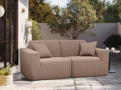 Deko Living 2 Place Seating Brown Outdoor Compressed Foam Sectional Sofas - COP30117SET