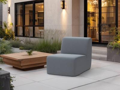 Deko Living Gray Outdoor Compressed Foam Armless Sectional Sofa Chair - COP30017ACH