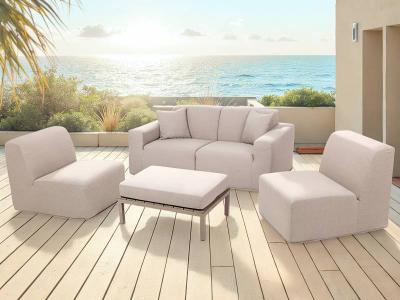 Deko Living Outdoor Compressed Foam Sectional Sofas and Ottoman Set - COP30217