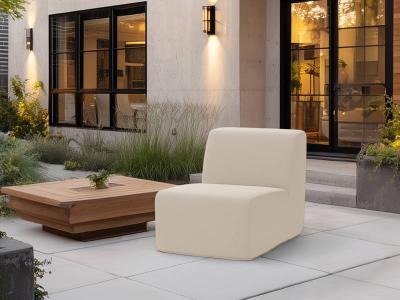 Deko Living Beige Outdoor Compressed Foam Armless Sectional Sofa Chair - COP30217ACH