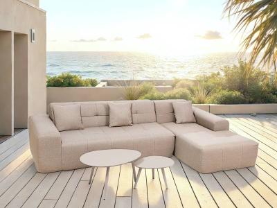 Deko Living Outdoor Compressed Foam Sectional Sofa Lounger and Table Set - COP30118