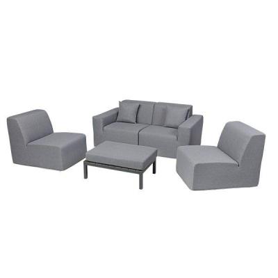 Deko Living 4 Place Seating Sectional Sofa and Ottoman Set - CIF50017
