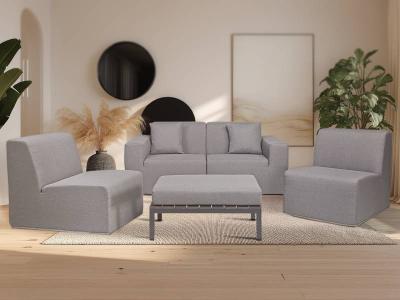 Deko Living 4 Place Seating Sectional Sofa and Ottoman Set - CIF50017