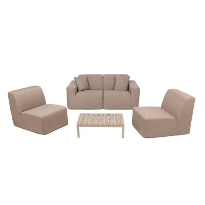 Deko Living 4 Place Seating Compressed Foam Sectional Sofa and Ottoman Set - CIF50117
