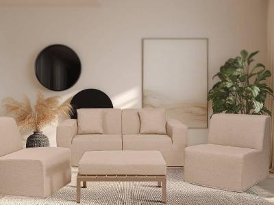 Deko Living 4 Place Seating Compressed Foam Sectional Sofa and Ottoman Set - CIF50117