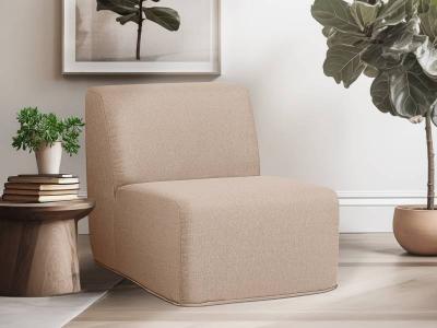 Deko Living Brown Compressed Foam Armless Sectional Sofa Chair - CIF50117ACH