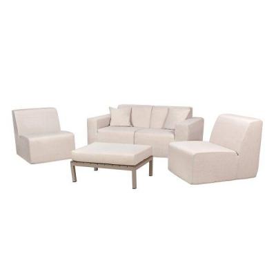 Deko Living Compressed Foam Sectional Sofa and Ottoman Set - CIF50217