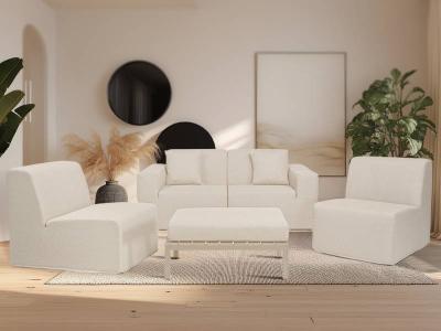 Deko Living Compressed Foam Sectional Sofa and Ottoman Set - CIF50217