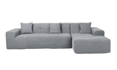Deko Living 4 Piece Gray Compressed Foam Sectional Sofa Lounger and Table Set - CIF50018