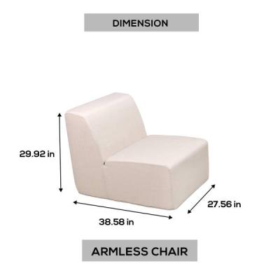 Deko Living Beige Compressed Foam Armless Sectional Sofa Chair - CIF50217ACH