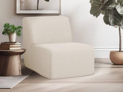 Deko Living Beige Compressed Foam Armless Sectional Sofa Chair - CIF50217ACH
