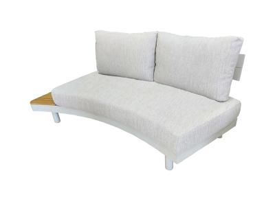 Deko Living 6 Place Seating Outdoor Cream Aluminum and Teak Contour Sofa Set - COP30013
