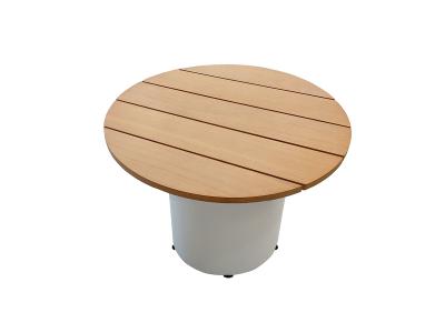 Deko Living 6 Place Seating Outdoor Cream Aluminum and Teak Contour Sofa Set - COP30013