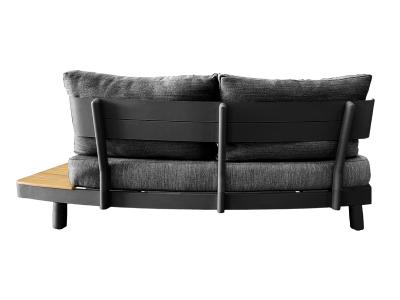 Deko Living 6 Place Seating Outdoor Gray Aluminum and Teak Contour Sofa Set - COP30113