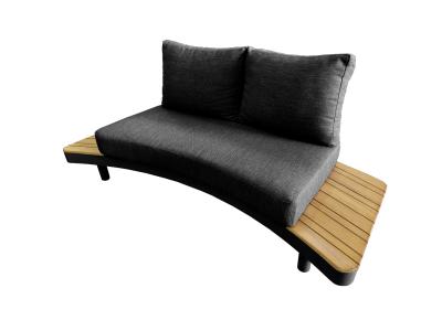Deko Living 6 Place Seating Outdoor Gray Aluminum and Teak Contour Sofa Set - COP30113