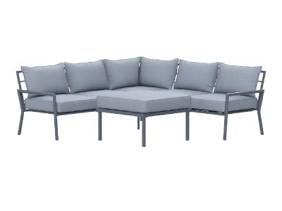 Deko Living 5 Place Seating Outdoor Gray Sofa and Ottoman Set - COP30015