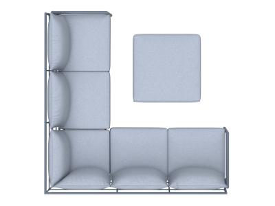 Deko Living 5 Place Seating Outdoor Gray Sofa and Ottoman Set - COP30015
