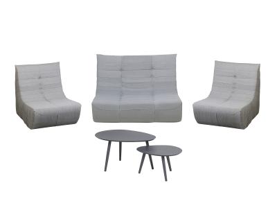Deko Living 5 Piece Gray Compressed Foam Loveseat Sofa Chairs and Table Set - CIF50019