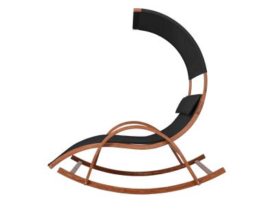 Deko Living Outdoor Wooden Frame Lounge Daybed with Black Upholstery & Canopy - COP20205BLK
