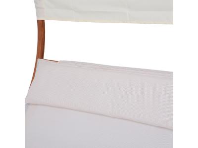 Deko Living Outdoor Wooden Frame Lounge Daybed with White Upholstery & Canopy - COP20205WHT