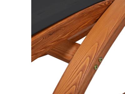 Deko Living Outdoor Rocking Wooden Frame Lounge Chair with Black Upholstery - COP20206BLK