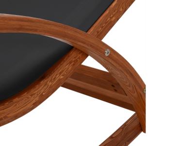 Deko Living Outdoor Rocking Wooden Frame Lounge Chair with Black Upholstery - COP20206BLK