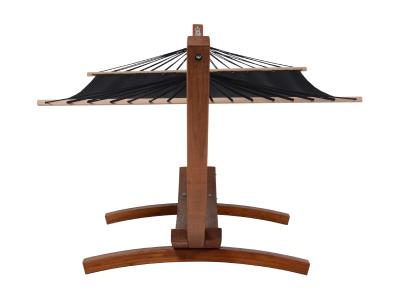 Deko Living Outdoor Wooden Frame Hammock with Black Upholstery - COP20208BLK